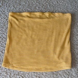 American Eagle Yellow and white striped tube top.